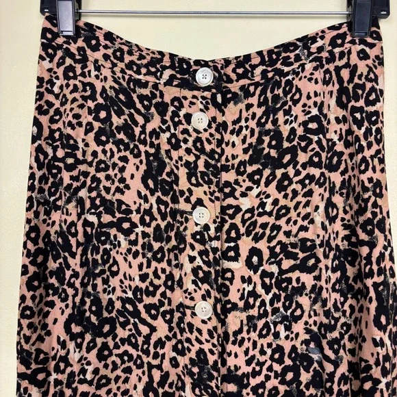 WILFRED Amelie Skirt Leopard Print Women Size 6 High-Waist Button Up Casual - Picture 4 of 9